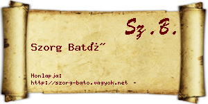 Szorg Bató névjegykártya